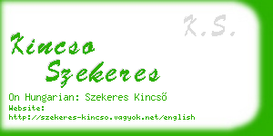 kincso szekeres business card