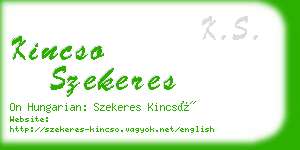 kincso szekeres business card